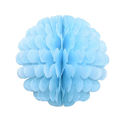 Бумажное украшение Цветочный шар-соты 25 см, голубой